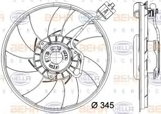 HELLA Ventilátor, vízhűtő 8EW351041-791