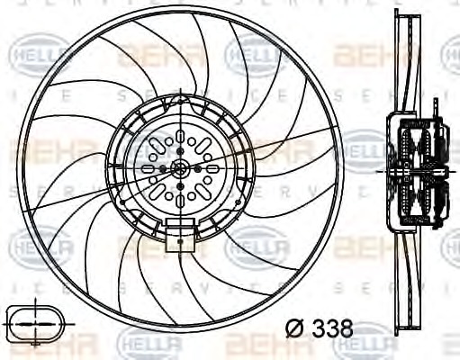 HELLA Ventilátor, vízhűtő 8EW351044-361