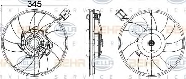 HELLA Ventilátor, vízhűtő 8EW351104-531