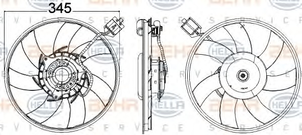 HELLA Ventilátor, vízhűtő 8EW351104-541