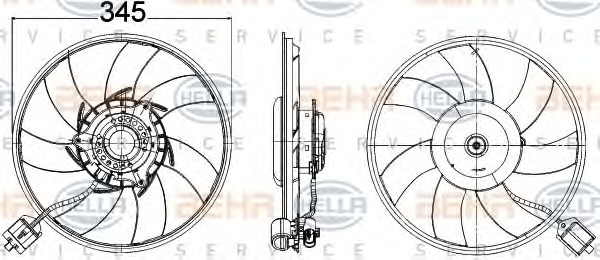 HELLA Ventilátor, vízhűtő 8EW351104-551