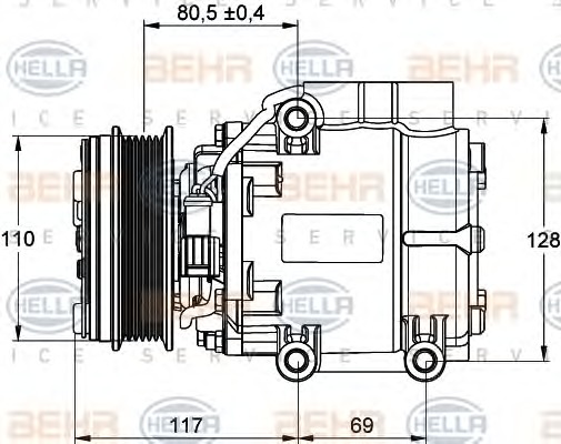 HELLA Klímakompresszor 8FK351109-201