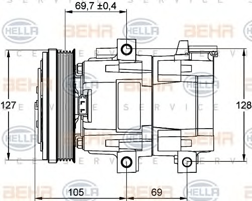 HELLA Klímakompresszor 8FK351113-211