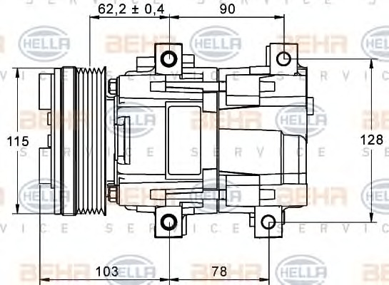 HELLA Klímakompresszor 8FK351113-301