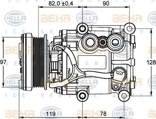 HELLA Klímakompresszor 8FK351113-311