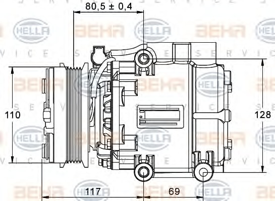 HELLA Klímakompresszor 8FK351113-411