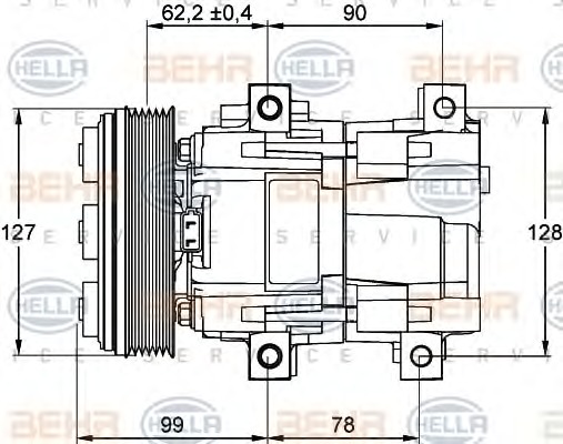 HELLA Klímakompresszor 8FK351113-431