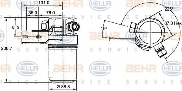 HELLA Klímaszárító patron 8FT351192-391