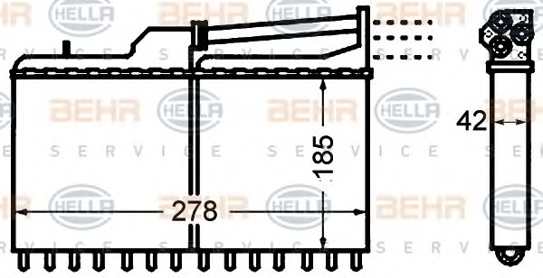 HELLA Fűtőradiátor 8FH351308-061