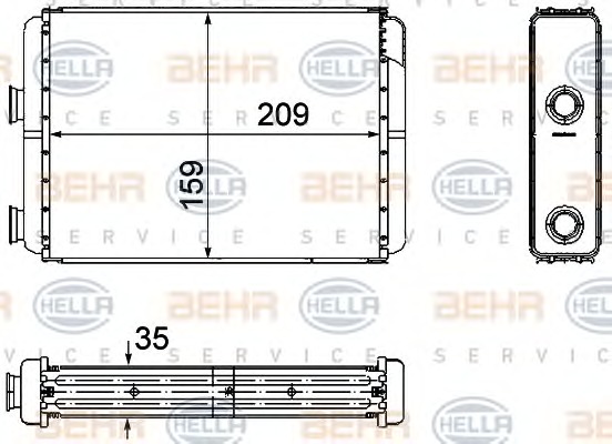 HELLA Fűtőradiátor 8FH351308-251