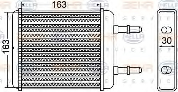 HELLA Fűtőradiátor 8FH351308-301