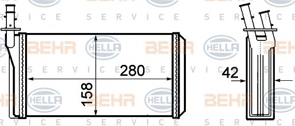 HELLA Fűtőradiátor 8FH351308-401