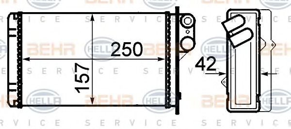 HELLA Fűtőradiátor 8FH351308-551