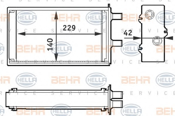 HELLA Fűtőradiátor 8FH351311-001