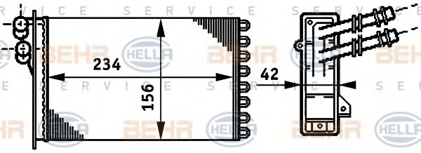 HELLA Fűtőradiátor 8FH351311-021