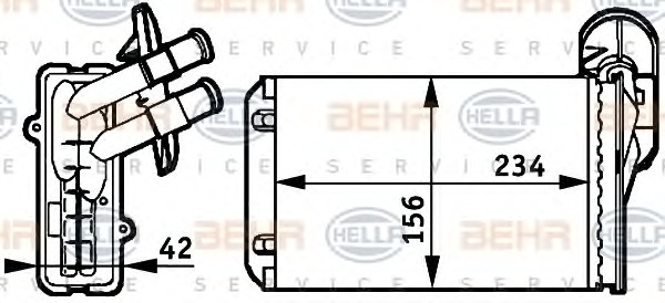 HELLA Fűtőradiátor 8FH351311-041