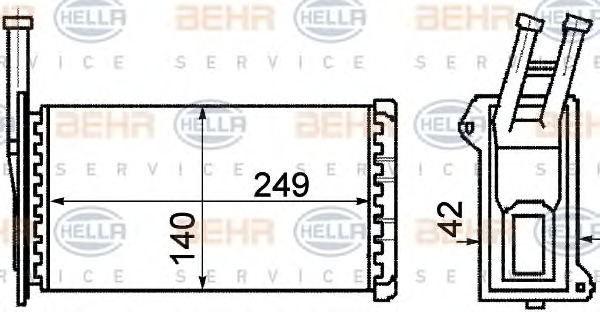 HELLA Fűtőradiátor 8FH351311-081