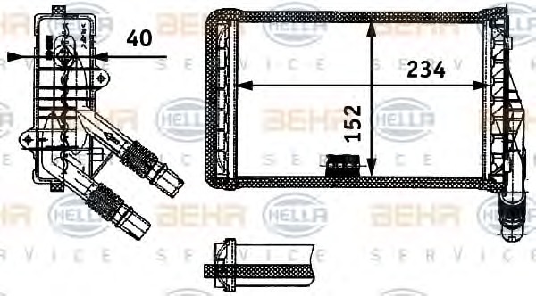 HELLA Fűtőradiátor 8FH351311-311