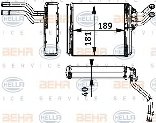 HELLA Fűtőradiátor 8FH351311-411