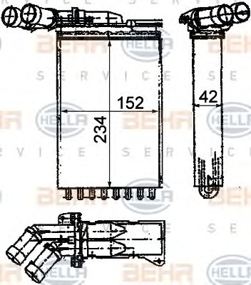 HELLA Fűtőradiátor 8FH351312-171