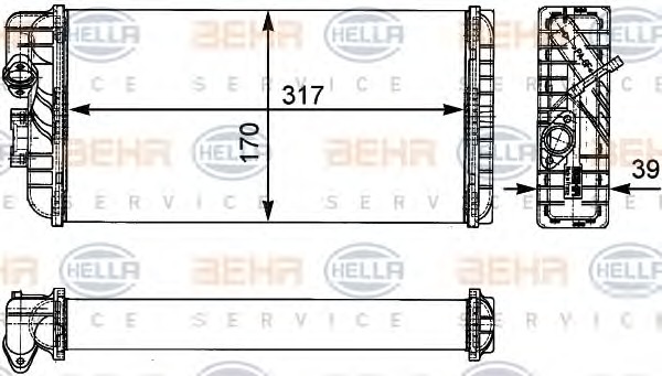 HELLA Fűtőradiátor 8FH351312-431