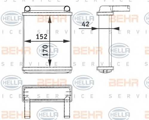 HELLA Fűtőradiátor 8FH351312-521