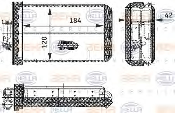 HELLA Fűtőradiátor 8FH351312-781