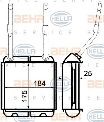 HELLA Fűtőradiátor 8FH351313-031