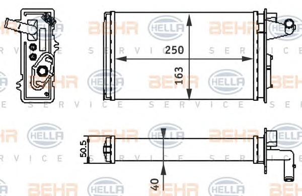 HELLA Fűtőradiátor 8FH351313-041