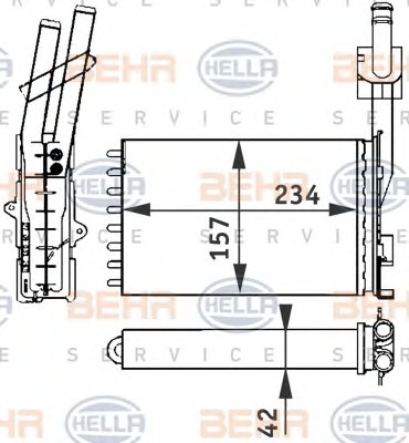 HELLA Fűtőradiátor 8FH351313-051