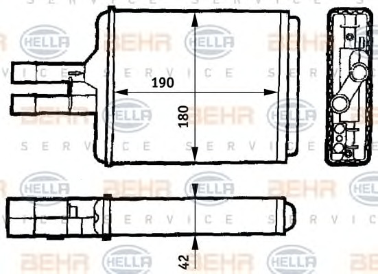 HELLA Fűtőradiátor 8FH351313-144