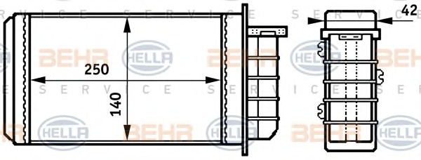 HELLA Fűtőradiátor 8FH351313-191