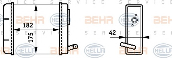 HELLA Fűtőradiátor 8FH351313-211