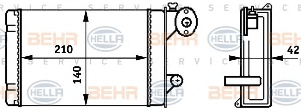 HELLA Fűtőradiátor 8FH351313-341