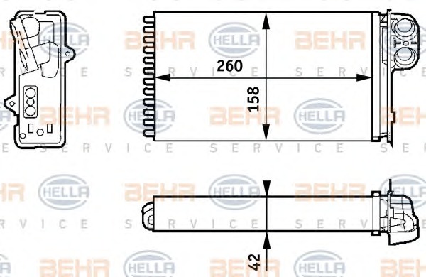 HELLA Fűtőradiátor 8FH351313-421