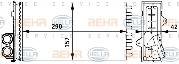 HELLA Fűtőradiátor 8FH351313-441