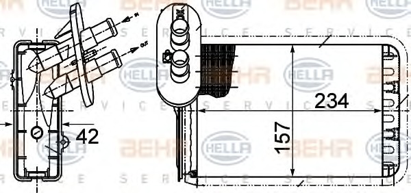 HELLA Fűtőradiátor 8FH351313-451