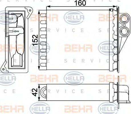 HELLA Fűtőradiátor 8FH351313-591