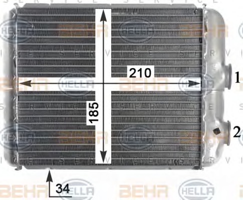 HELLA Fűtőradiátor 8FH351315-341