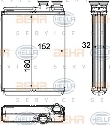 HELLA Fűtőradiátor 8FH351315-501