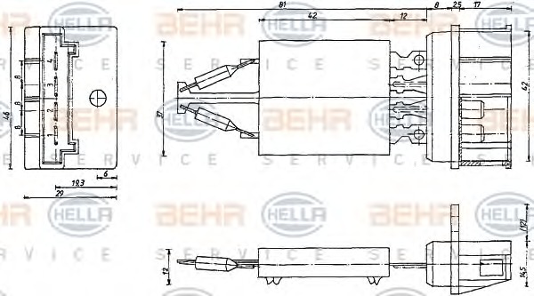 HELLA Ellenállás, szellőzés 9ML351332-401