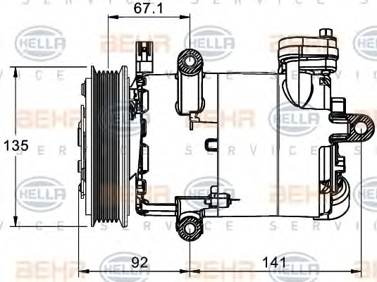 HELLA Klímakompresszor 8FK351334-021