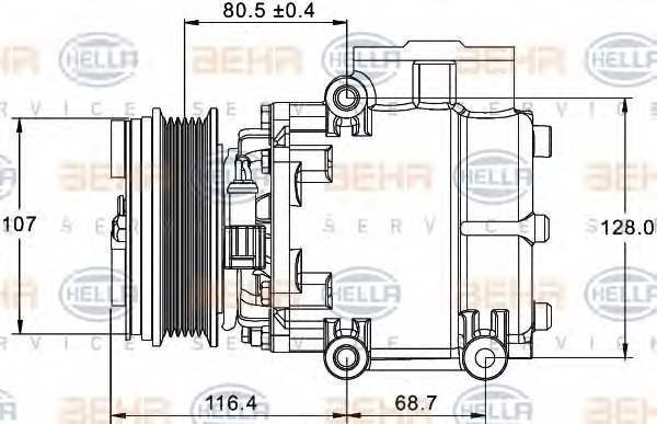 HELLA Klímakompresszor 8FK351334-101