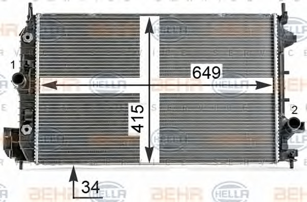 HELLA Vízhűtő 8MK376700-271