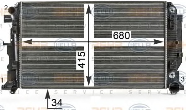 HELLA Vízhűtő 8MK376700-304