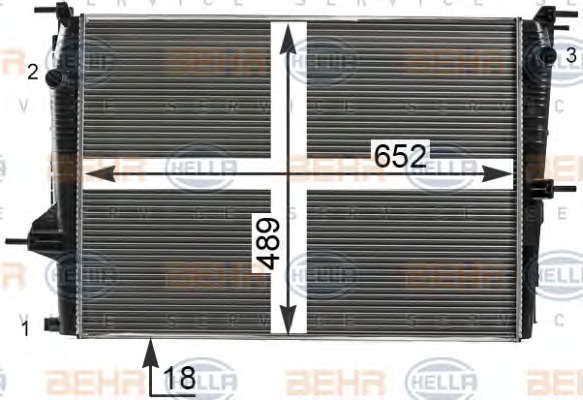 HELLA Vízhűtő 8MK376700-411