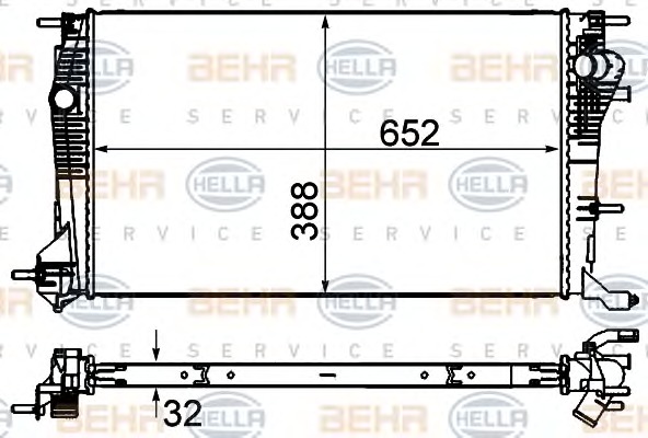 HELLA Vízhűtő 8MK376700-424