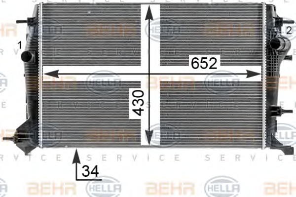 HELLA Vízhűtő 8MK376700-431