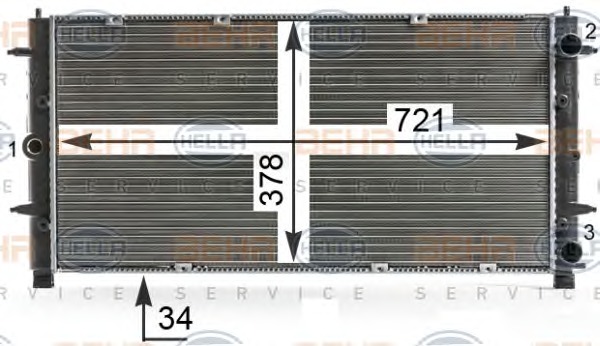 HELLA Vízhűtő 8MK376700-481