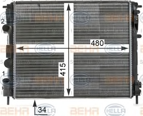 HELLA Vízhűtő 8MK376700-574